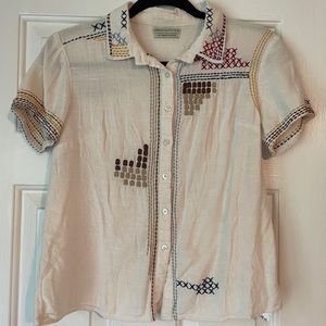 Urban Outfitters Embroidered Buttondown Tee